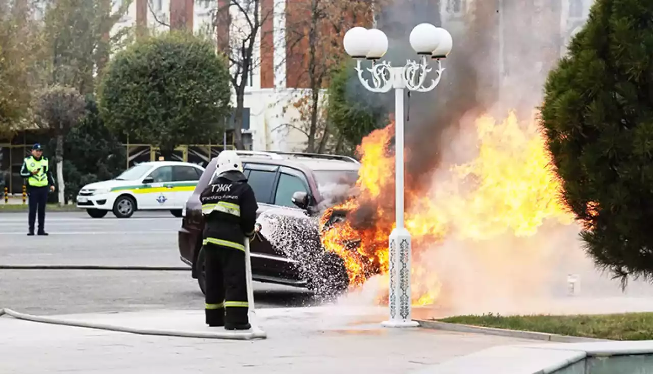 Көліктен шыққан өрт уақытылы сөндірілді