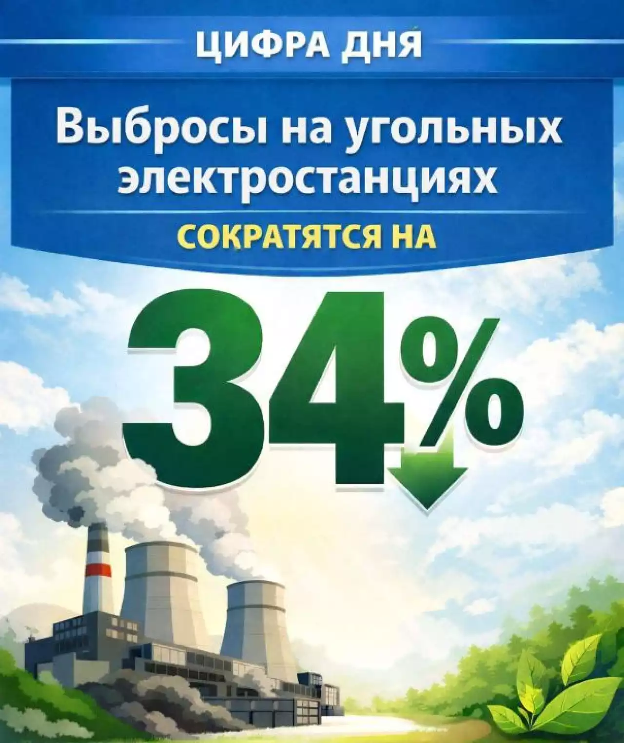 Көмір электр станцияларындағы шығарындылар 34%-ға қысқарады